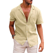 Load image into Gallery viewer, Men&#39;s Tops Casual Button Down Shirt Short Sleeve Beach Shirt Summer
