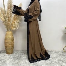 Load image into Gallery viewer, Women&#39;s Fashion Dark Brown Muslim Cardigan Robe
