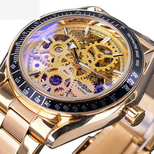 Load image into Gallery viewer, Men&#39;s Fashion Casual Steel Band Skeleton Mechanical Watch
