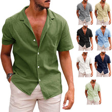 Load image into Gallery viewer, Men&#39;s Tops Casual Button Down Shirt Short Sleeve Beach Shirt Summer
