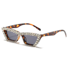 Load image into Gallery viewer, New Small Frame With Diamond Personality Box Diamond Glasses Versatile Chain
