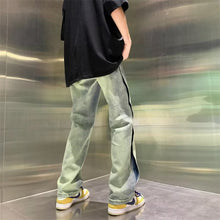 Load image into Gallery viewer, American Vibe Style Pants High Street Tide Ins Retro Washed Green Jeans Men&#39;s Straight Loose Fried Street Men&#39;s Pants
