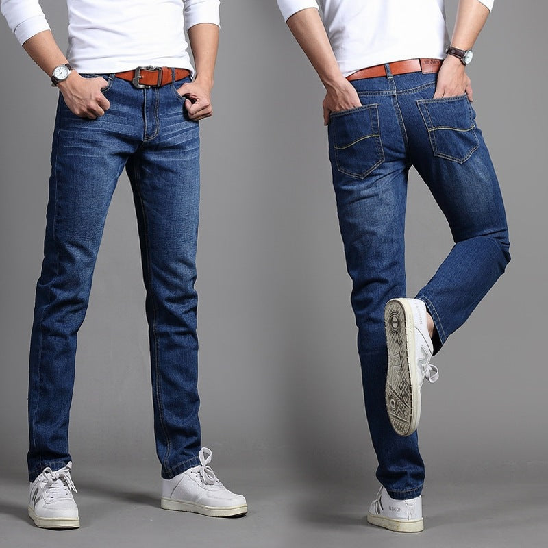 Men's Thin Jeans Men's Straight Loose Business Casual Men's Pants Trousers
