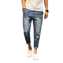 Load image into Gallery viewer, One Piece Of Summer Thin Nine-point Jeans Men&#39;s Tide Brand Loose Large Size Men&#39;s Jeans Trend All-match
