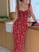 Load image into Gallery viewer, Long Floral Neck Waist Slip Dress
