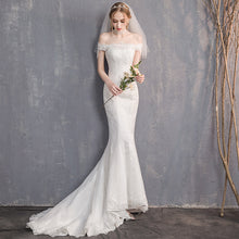 Load image into Gallery viewer, Wedding Dress Slim Fit Mermaid Simple Long Tail
