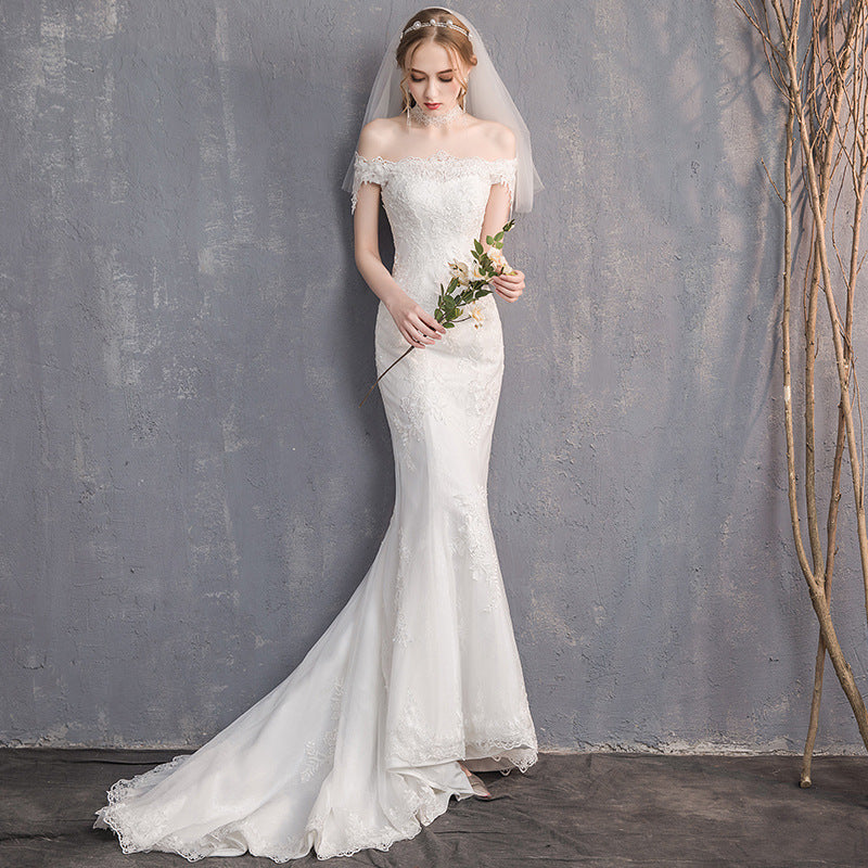 Wedding Dress Slim Fit Mermaid Simple Long Tail
