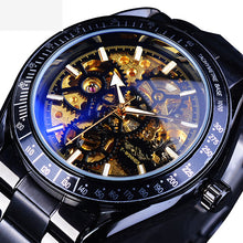 Load image into Gallery viewer, Men&#39;s Fashion Casual Steel Band Skeleton Mechanical Watch
