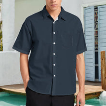 Load image into Gallery viewer, Lapel Tie Pocket Short Sleeve Shirt
