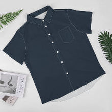 Load image into Gallery viewer, Lapel Tie Pocket Short Sleeve Shirt
